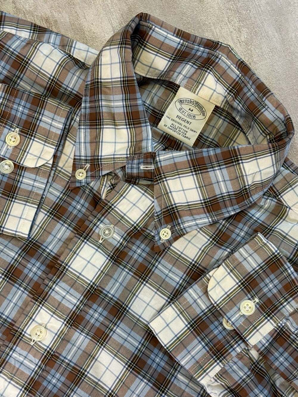 Brooks Brothers Regent Fit Plaid Button Down Shirt Size M